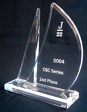 Clear Acrylic Spinnaker Sailing Trophy